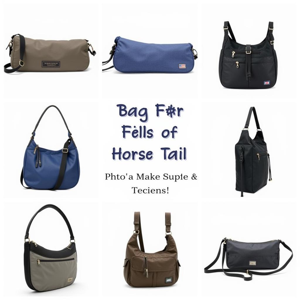 Various tail bags for horses