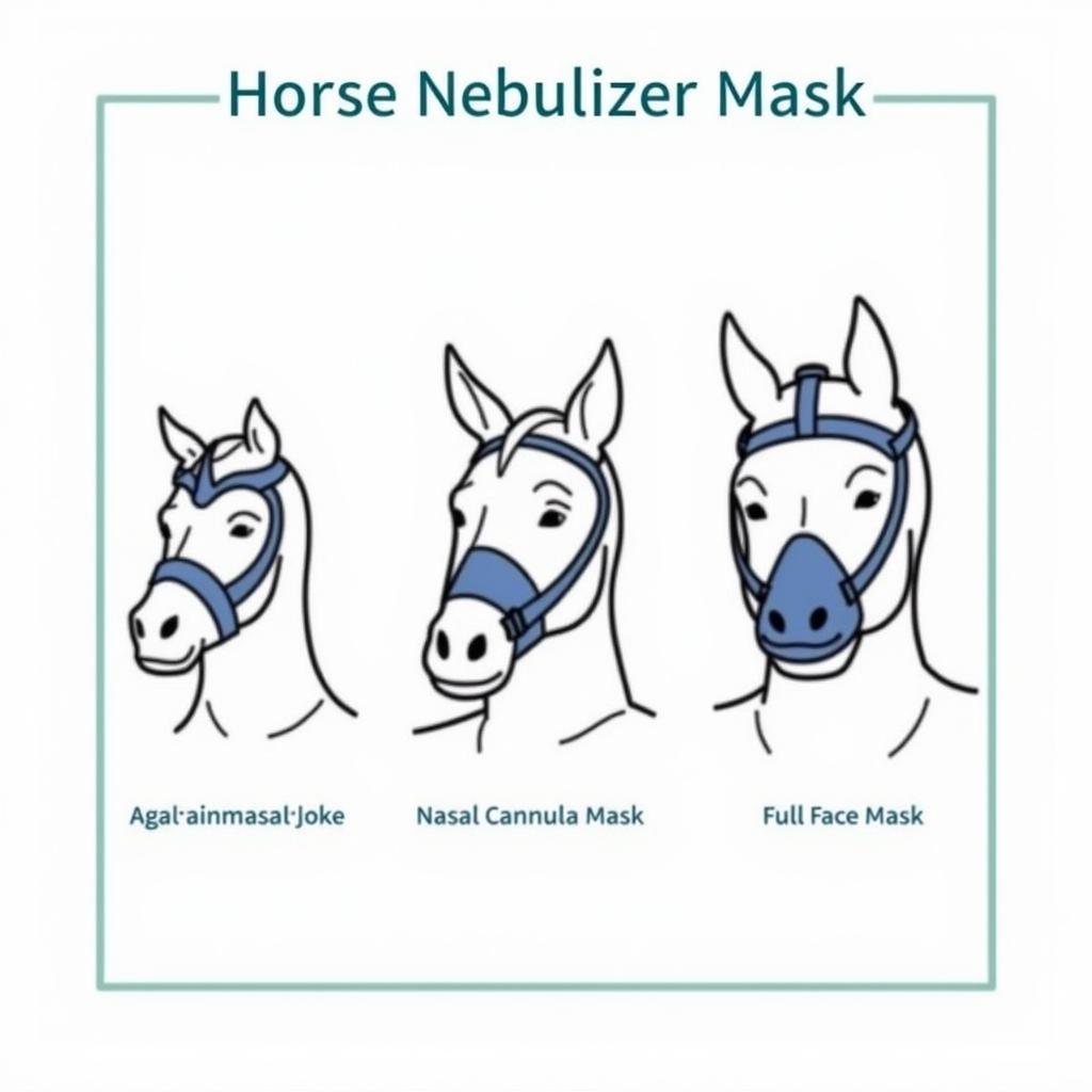 Various horse nebulizer masks displayed