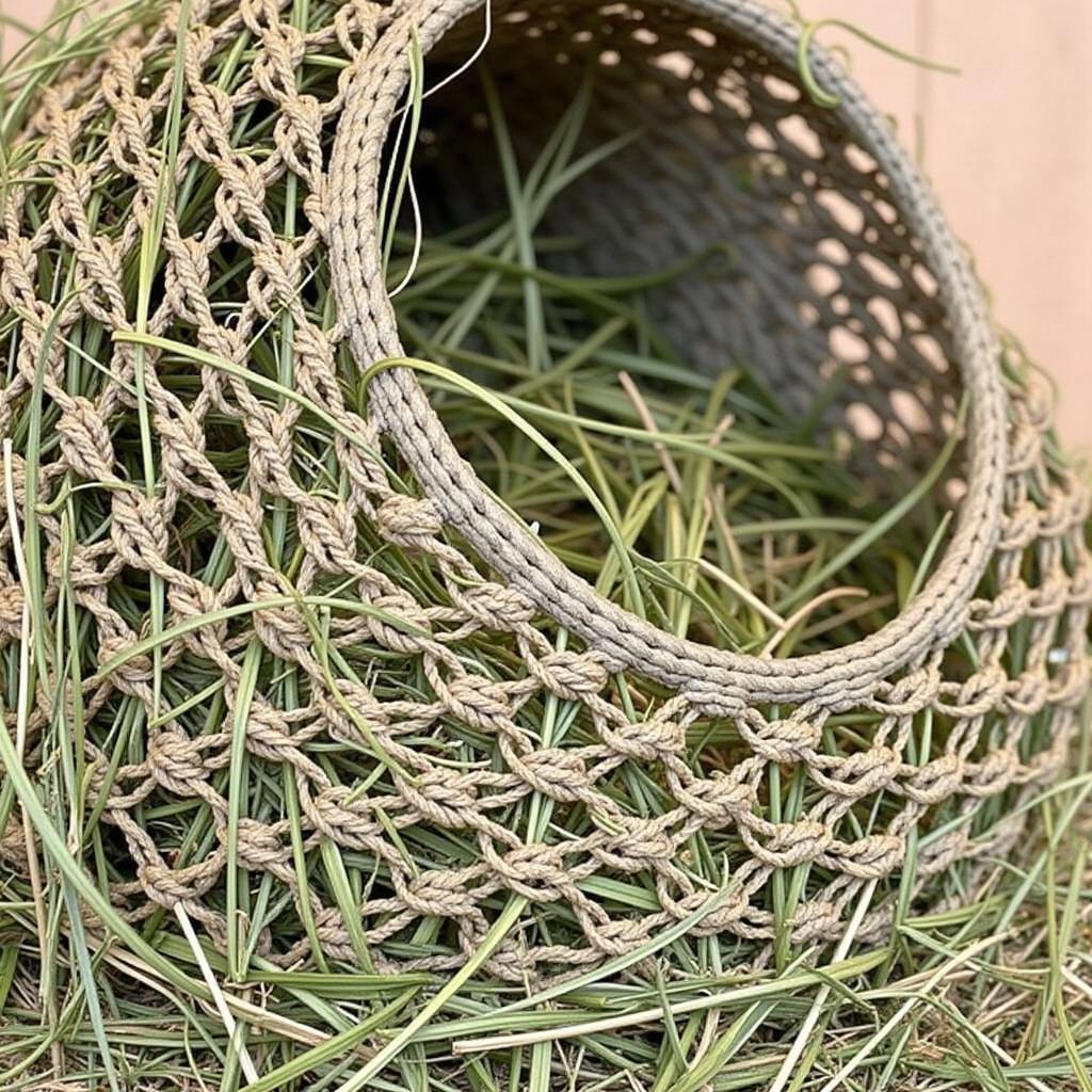 Close-up of DIY Hay Net 