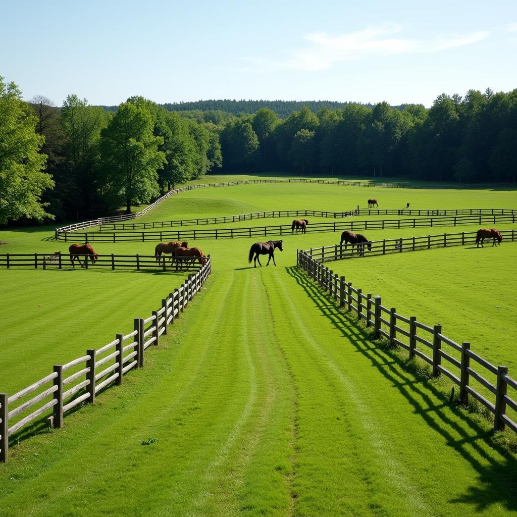 Double fencing on a horse farm