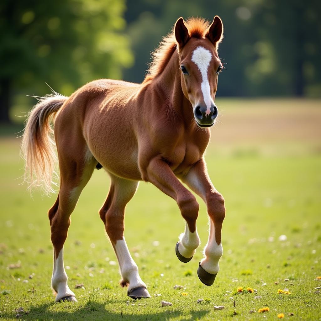 Draft Horse Foal in Meadow Photography