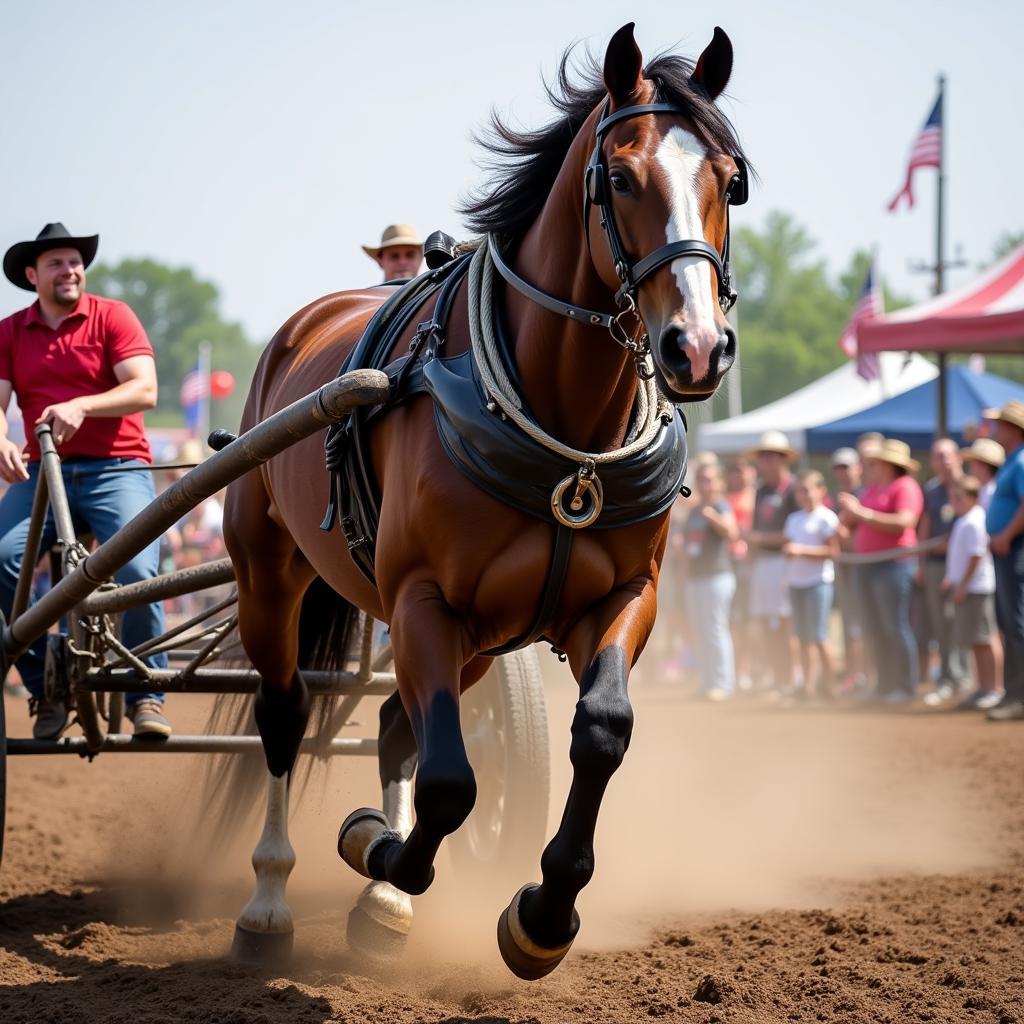 Draft Horse Pulling Competition at Midwest Fair