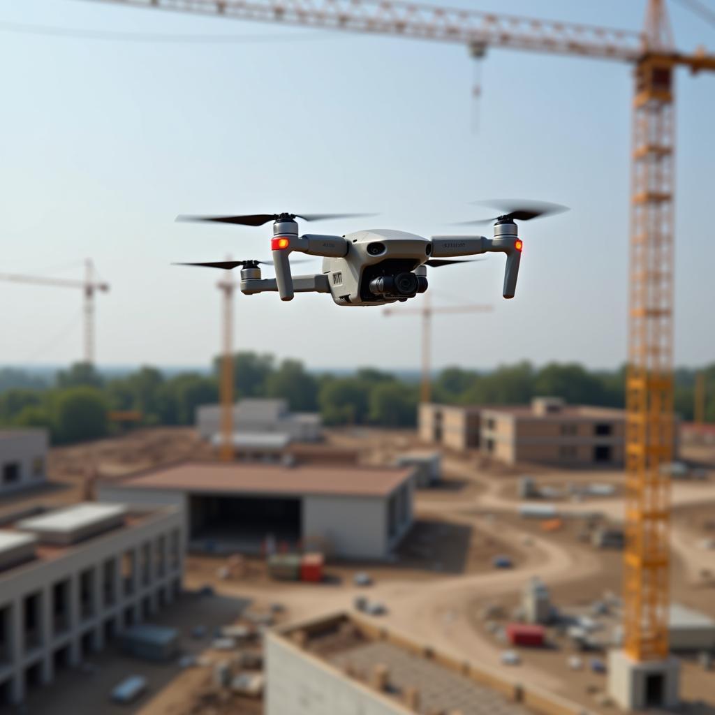 Drone Surveying a Construction Site