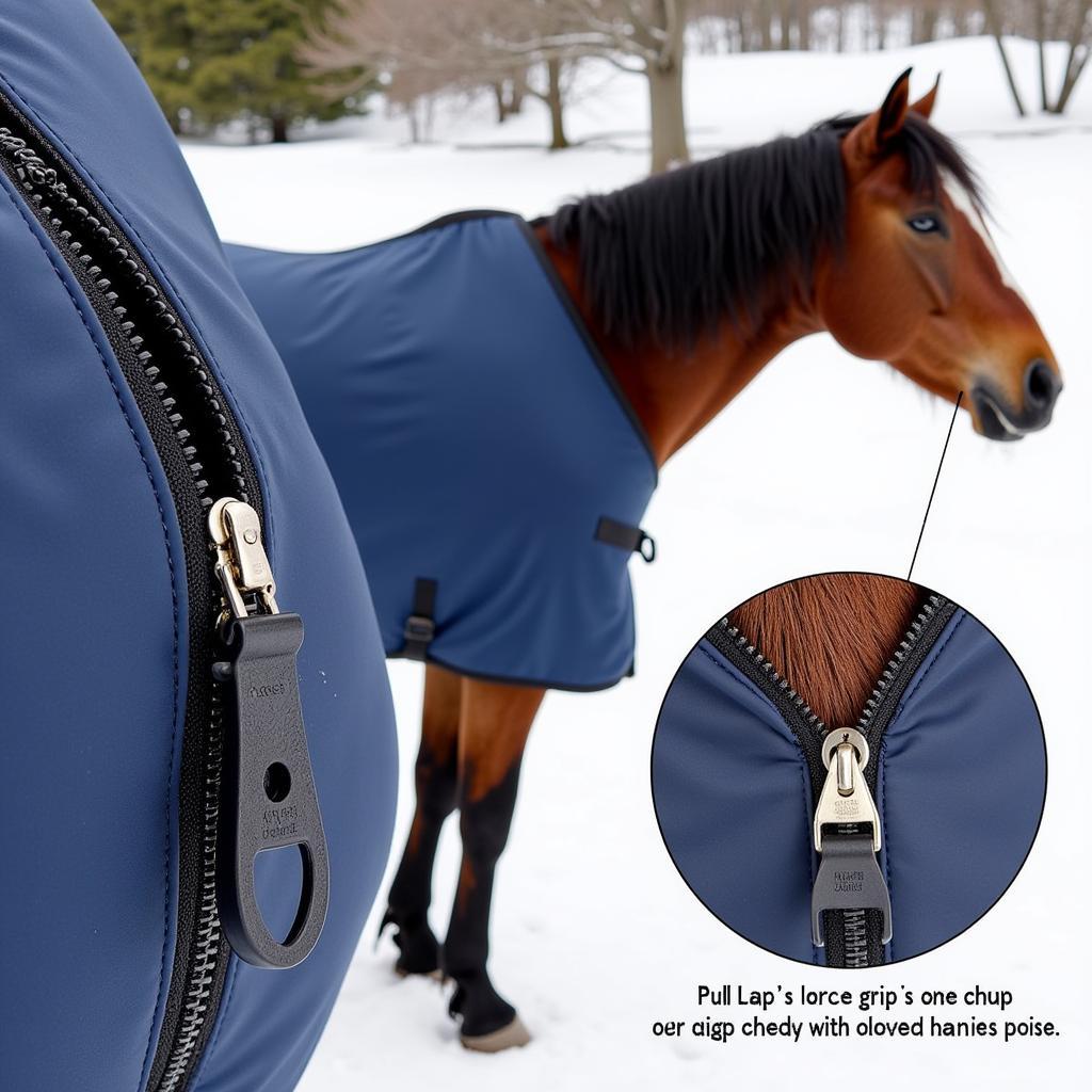 Durable Zipper on a Horse Blanket