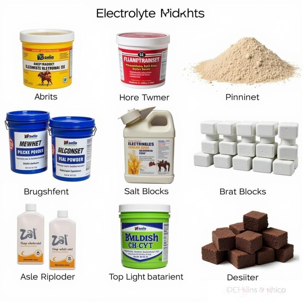 Various Electrolyte Supplements for Horses