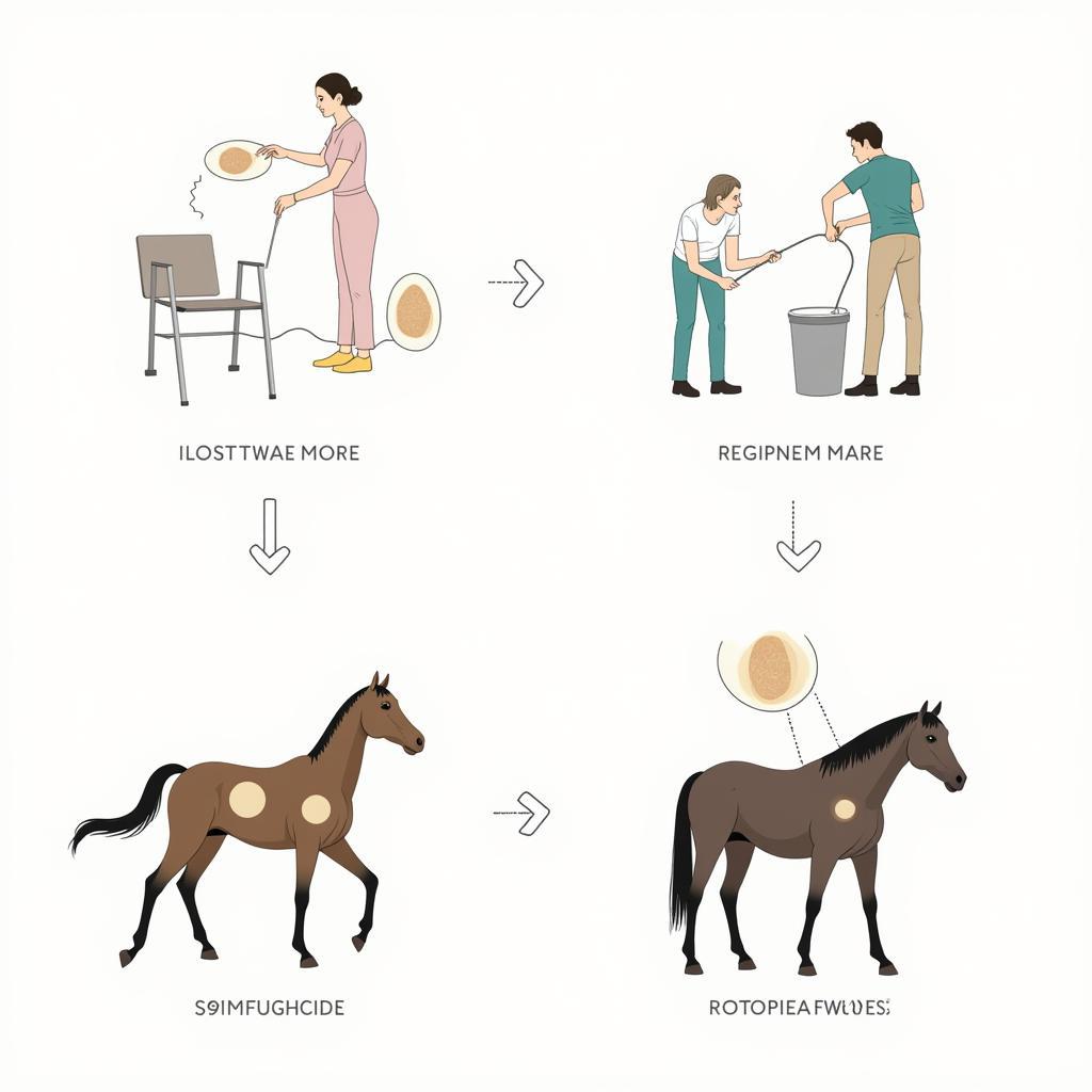 Illustration of the Embryo Transfer Process in Horses