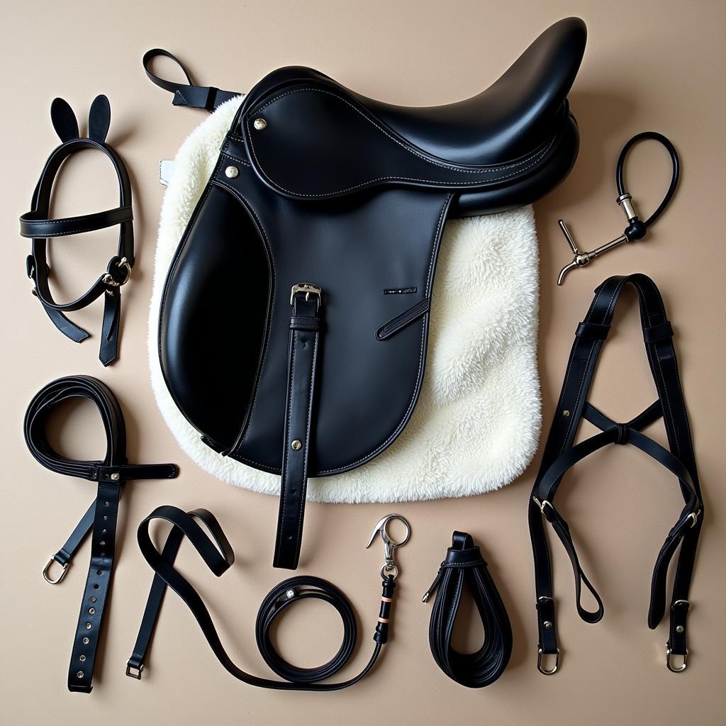 English horse tack set for jumping