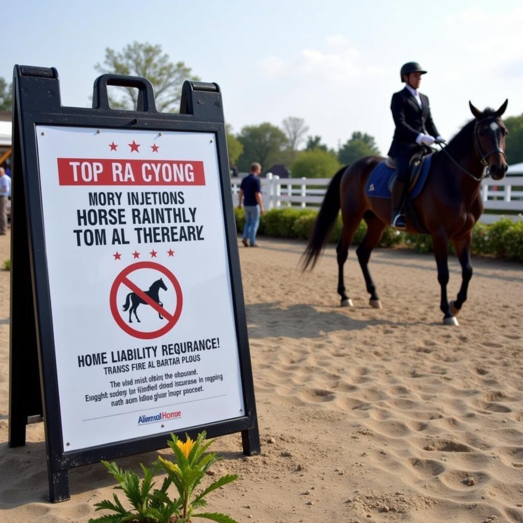 Equestrian Event with Insurance Requirement Sign