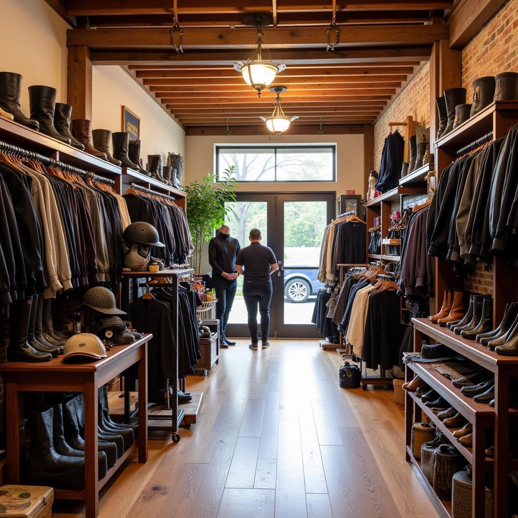 Equestrian Shop Interior with Riding Apparel