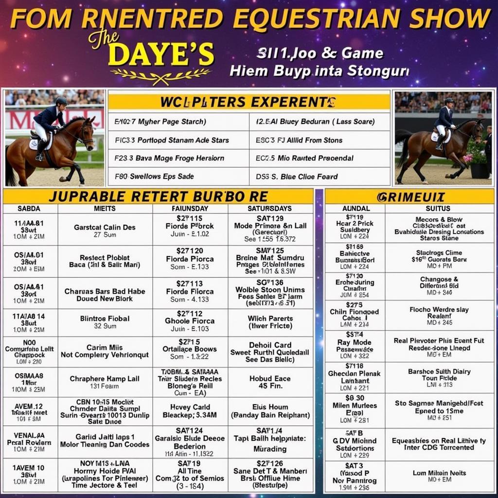 Equestrian Show Schedule