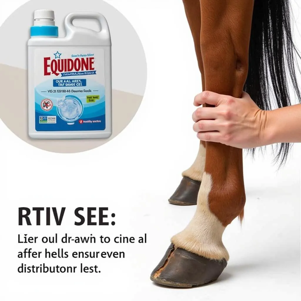 Applying Equidone Gel to a Horse's Leg