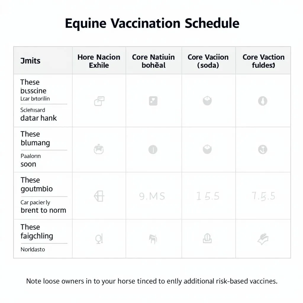 Customizable equine vaccination schedule chart