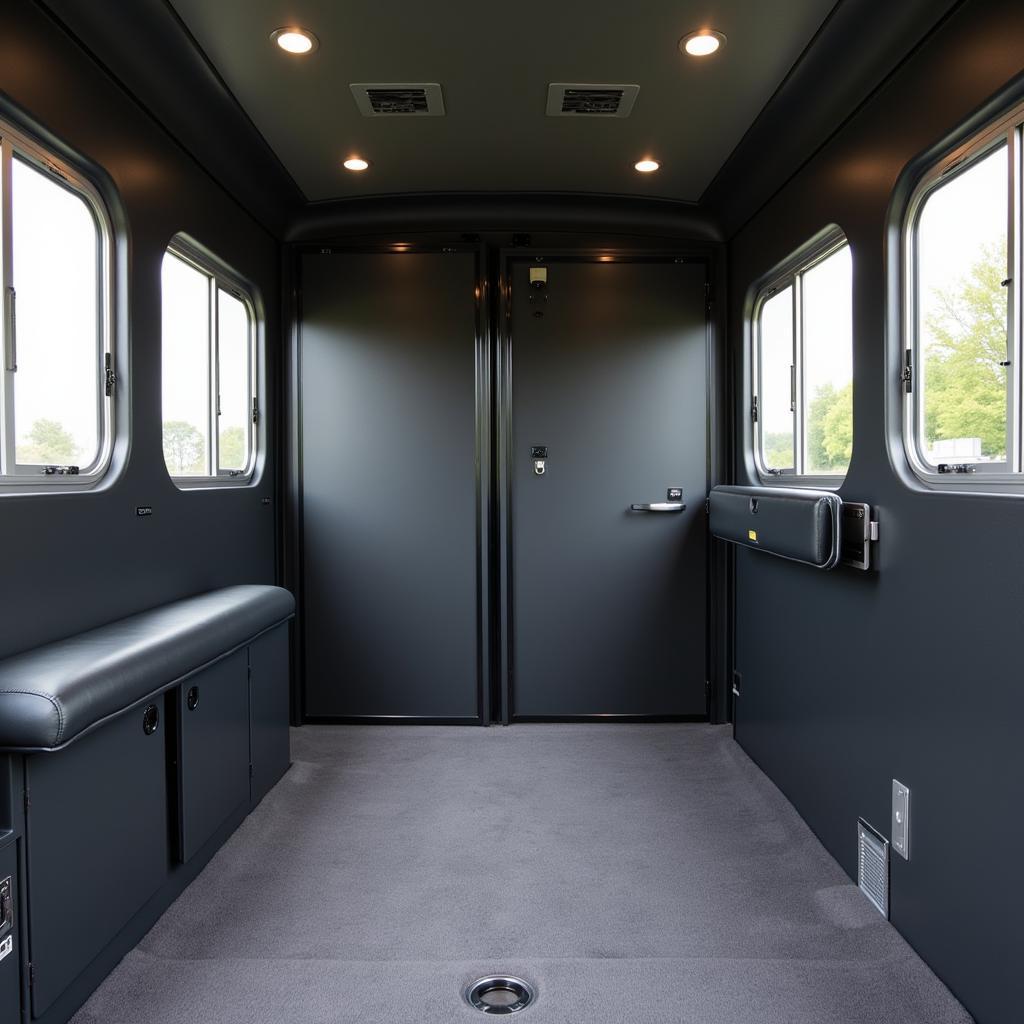 Spacious and Well-Ventilated Interior of a European Horse Trailer