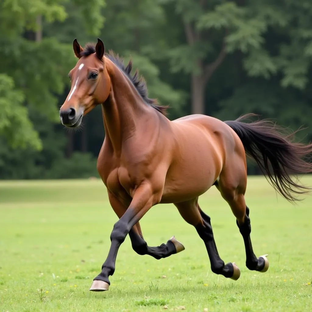 Exaggerator horse showcasing its exaggerated movement