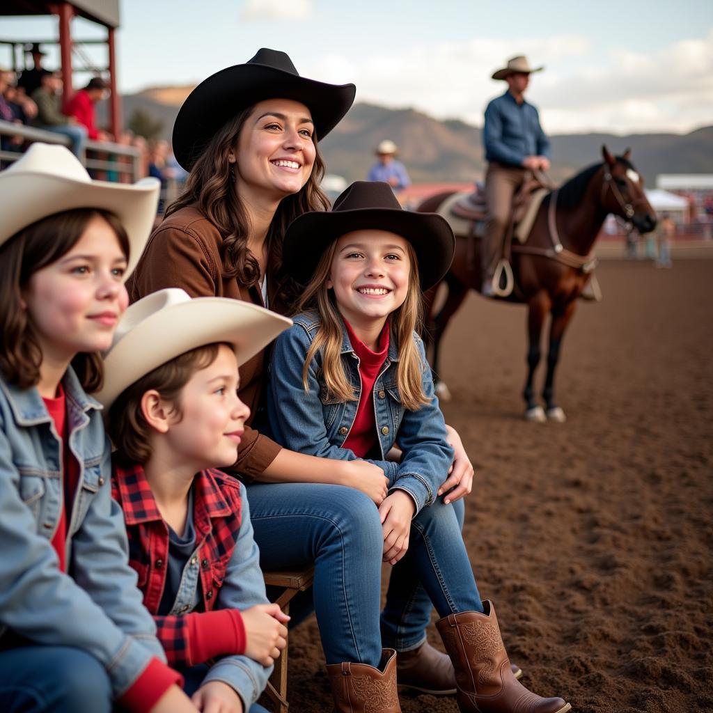 Families enjoying the rodeo