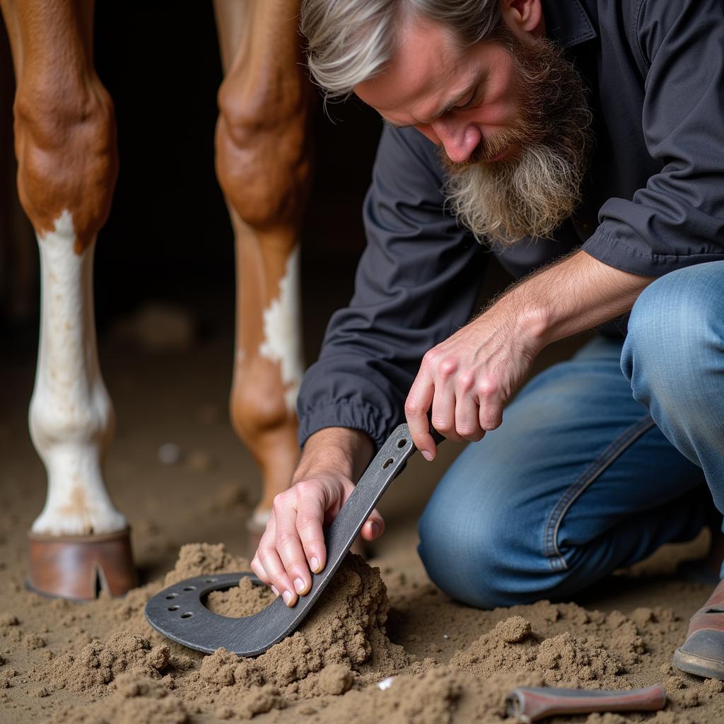 Farrier Fitting a Bar Shoe