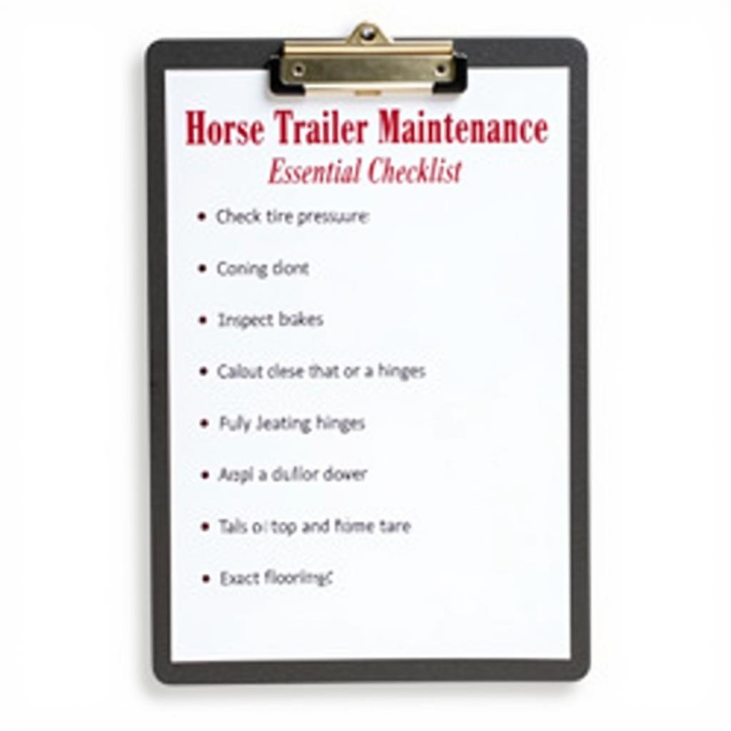 Featherlite horse trailer maintenance checklist