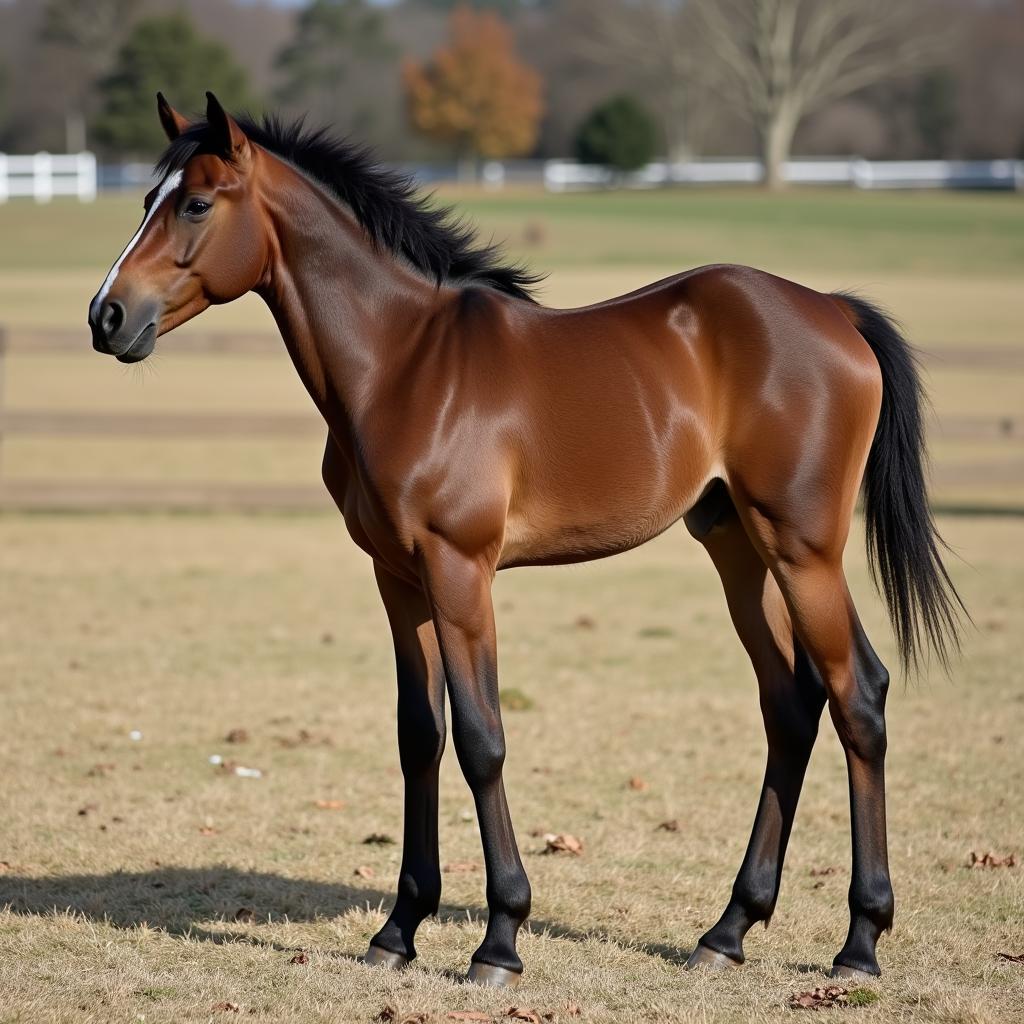 Young Feeder Horse in Pasture