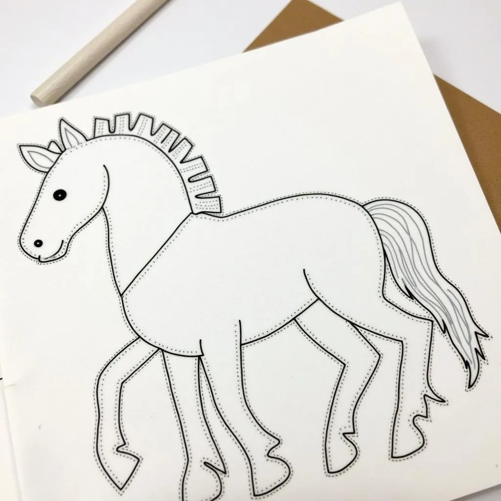 Creating a felt horse ornament using a pattern