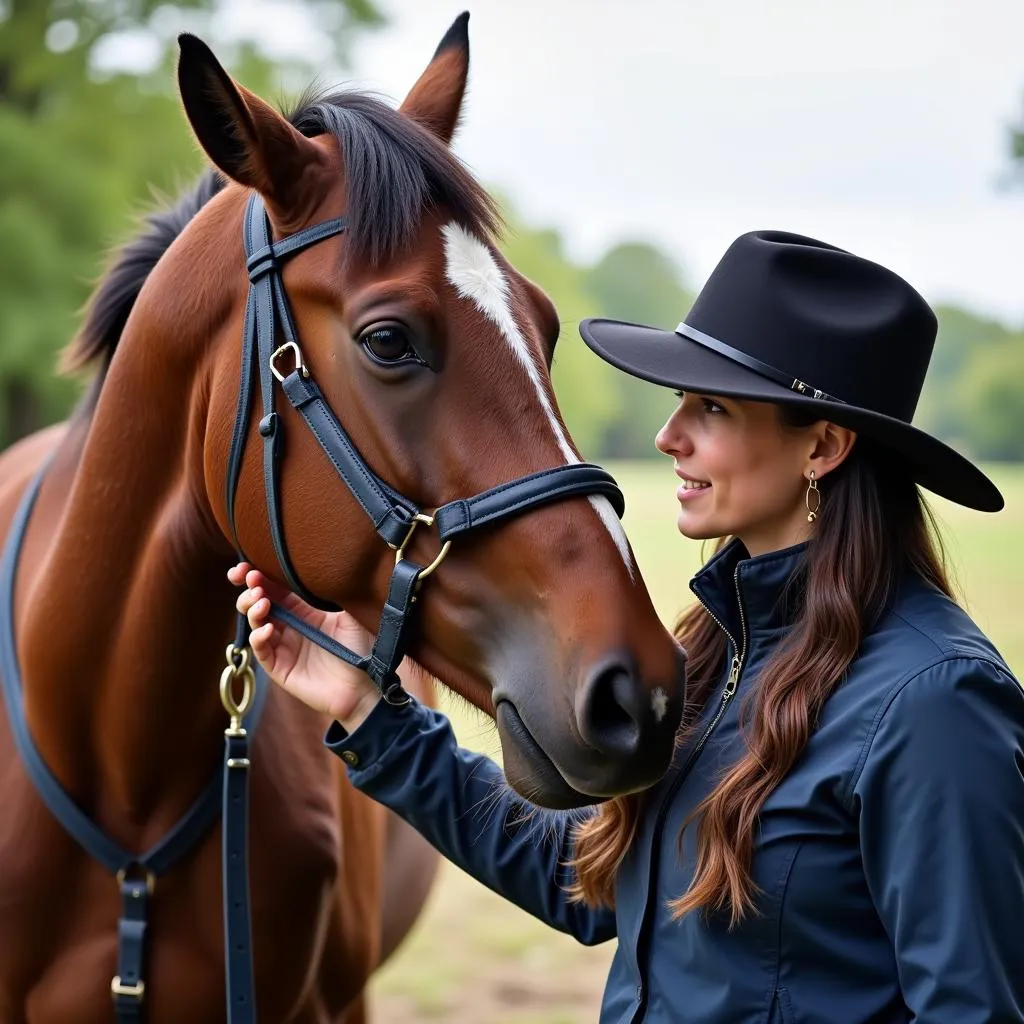 Five Star General Horse Bonding with Its Owner