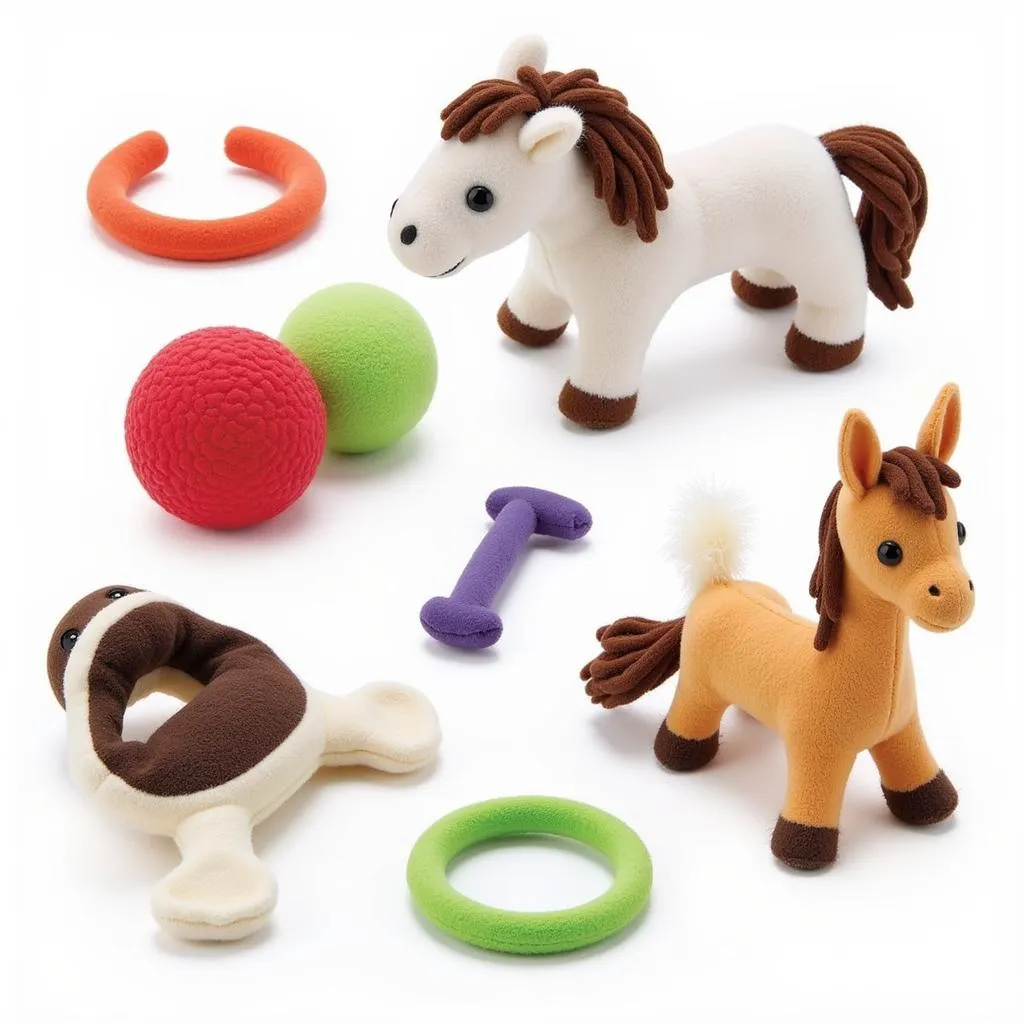 Variety of Flocked Horse Toys