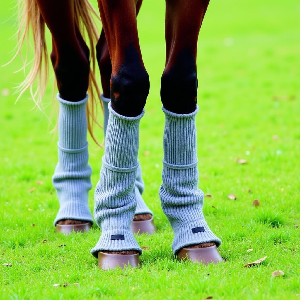 Horse wearing fly socks