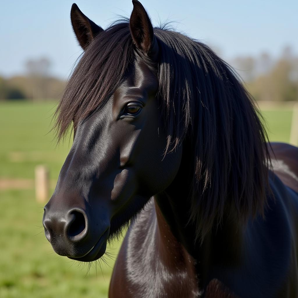 Portrait of a Friesian Gelding