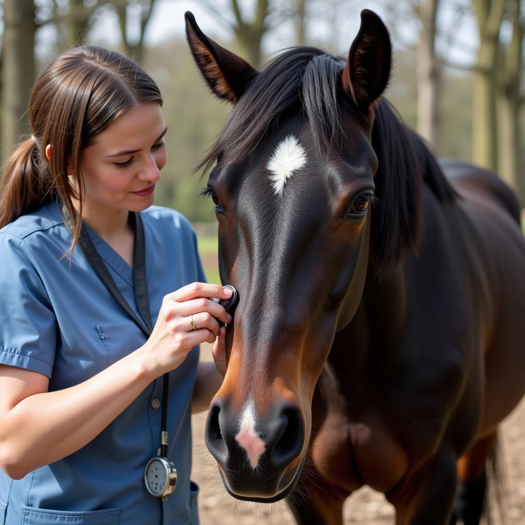 Friesian Gelding Veterinarian Checkup