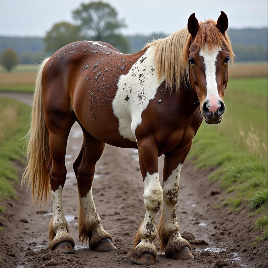 Horse Covered in Mud