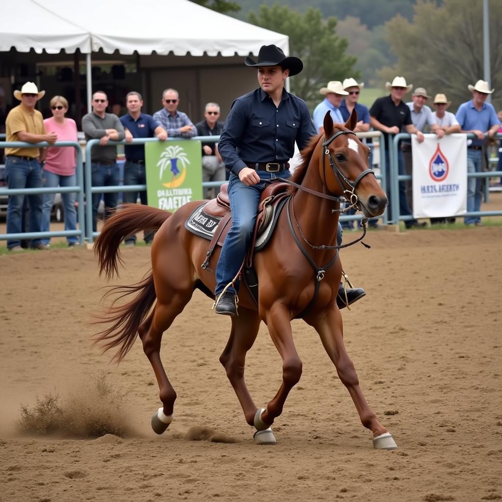 Futurity horse competition in progress