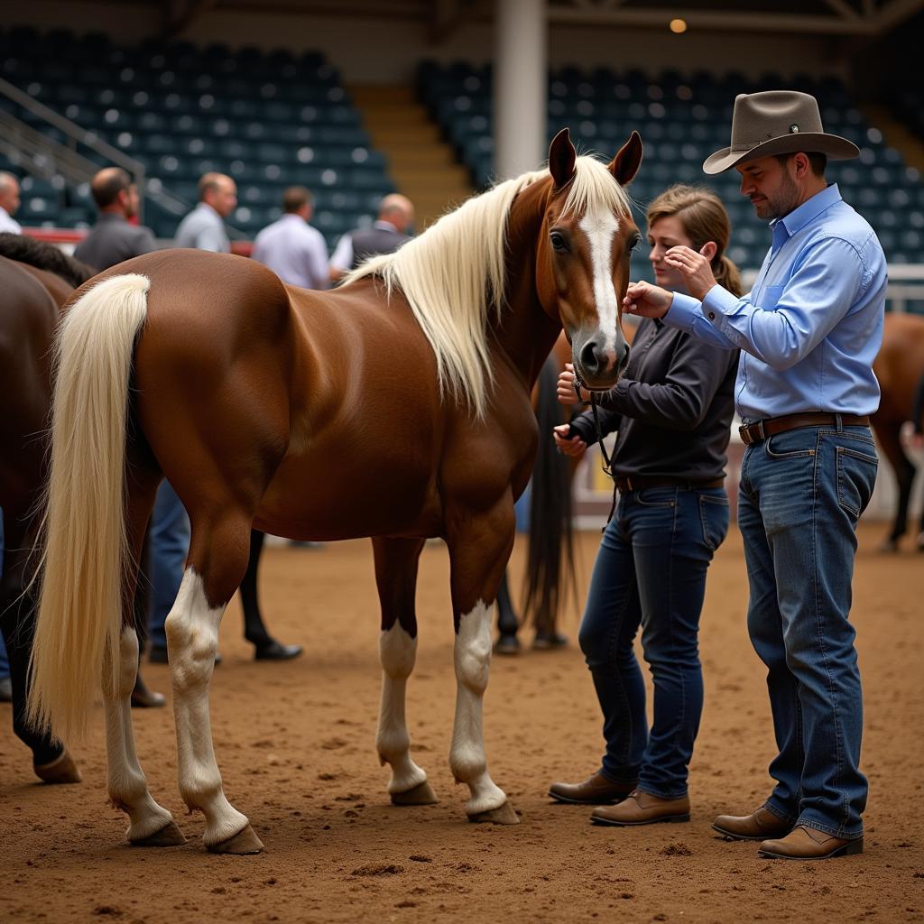 Inspecting a Gaited Horse at Auction