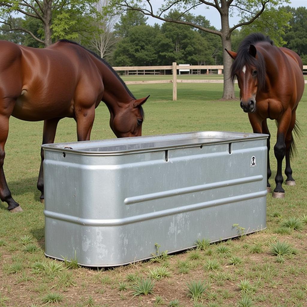 Durable Galvanized Steel Horse Trough