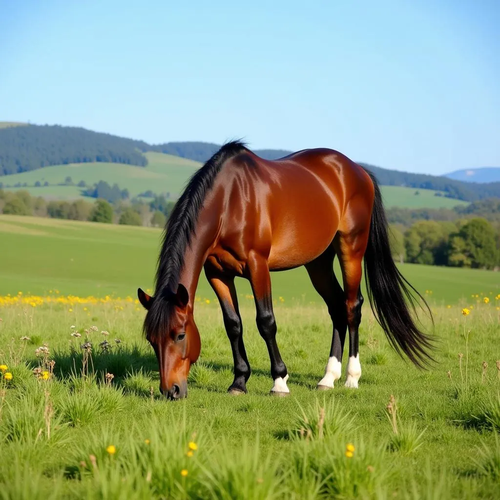 Genny 12 Horse Grazing in a Lush Pasture