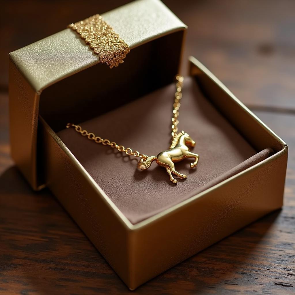 Gold Horse Necklace Gift