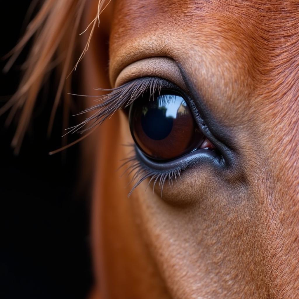 Close-up of a Horse's Eye Showing Signs of Glaucoma