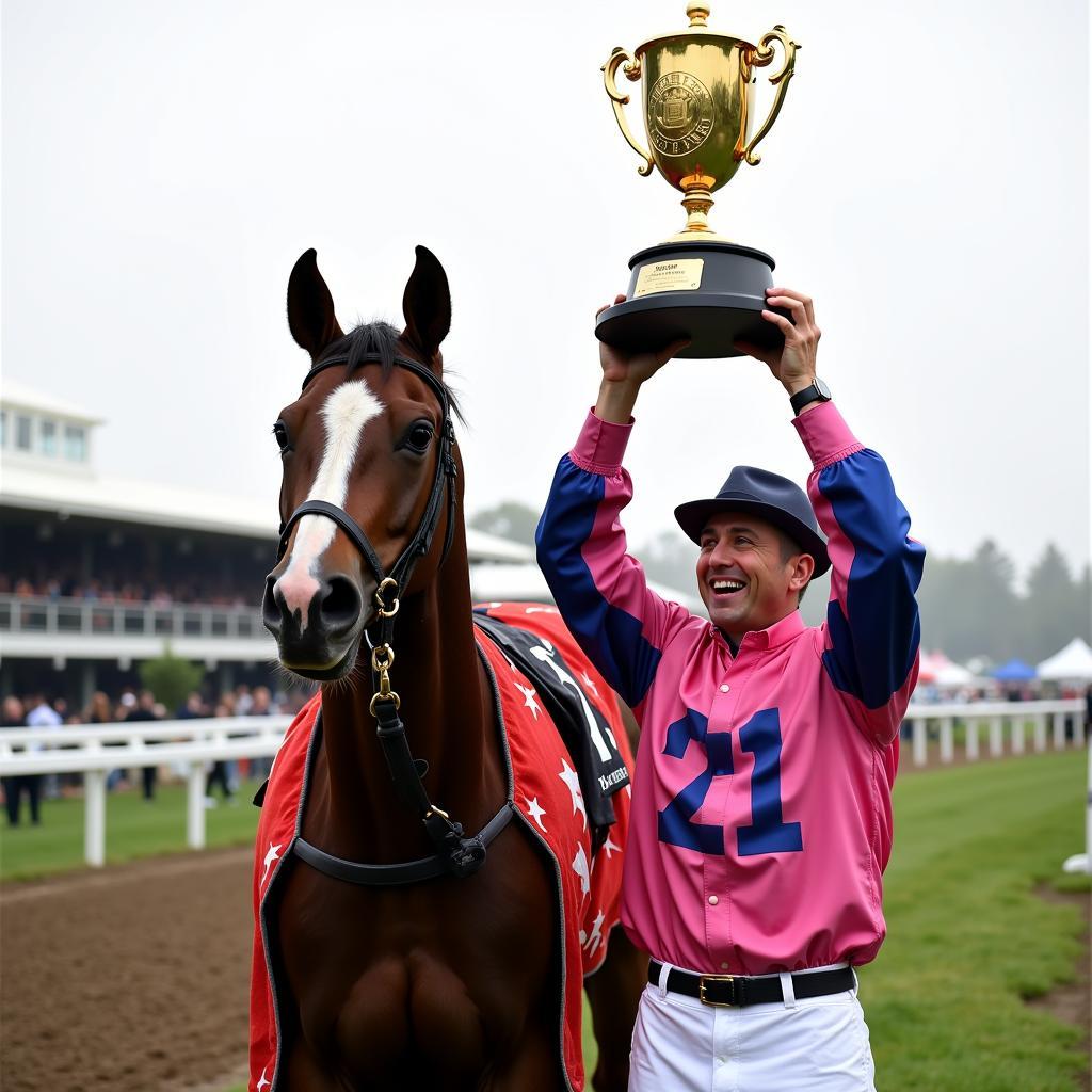 Go for Gin with jockey Chris McCarron after winning the Kentucky Derby