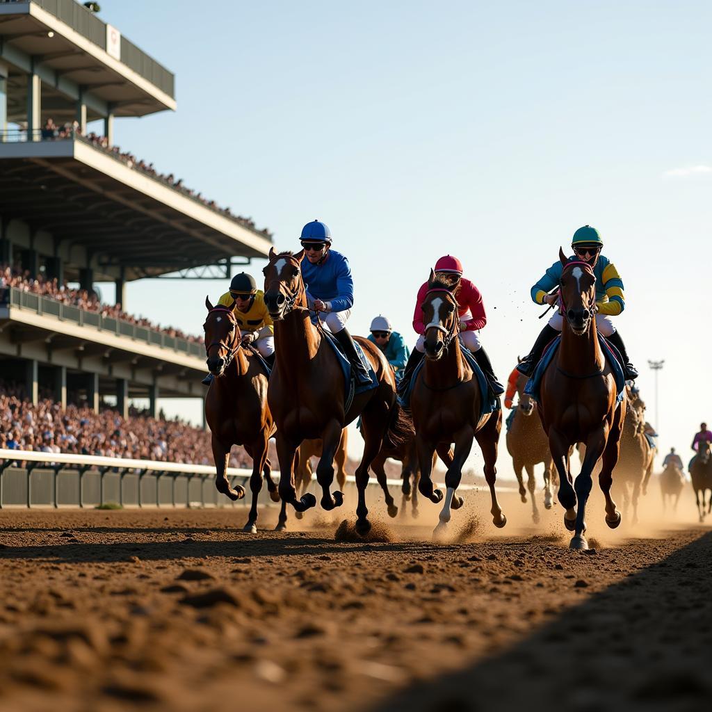 Horses Crossing Finish Line at Golden Gate Fields