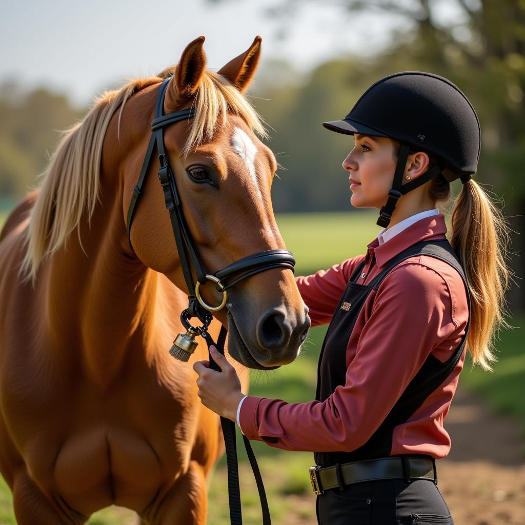 Grooming a Golden Horse