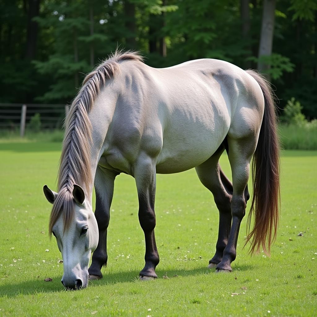 Gray Horse in a Field