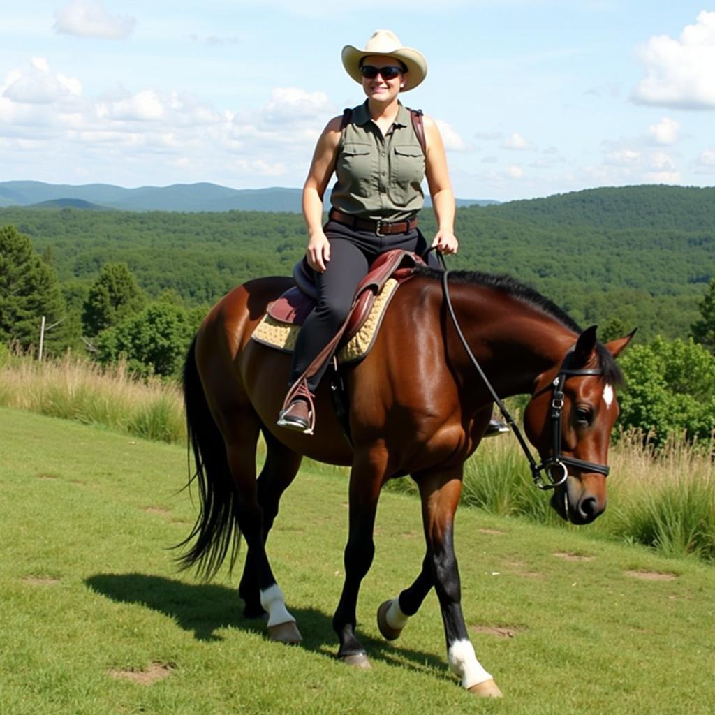 Equestrian riding a horse in Greenville, NC