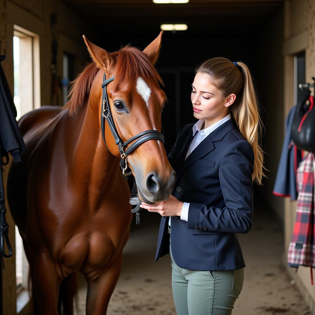 Grooming a Horse for a Show