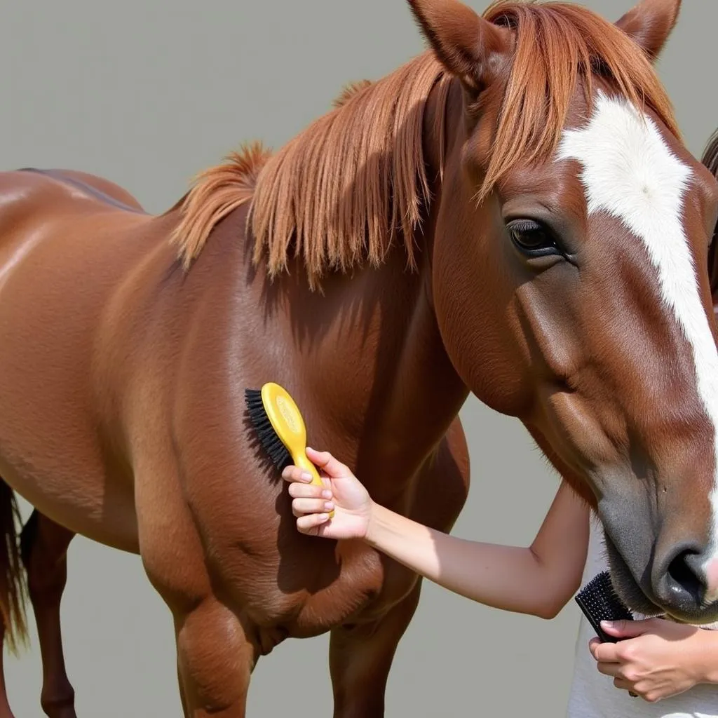 Grooming a Horse