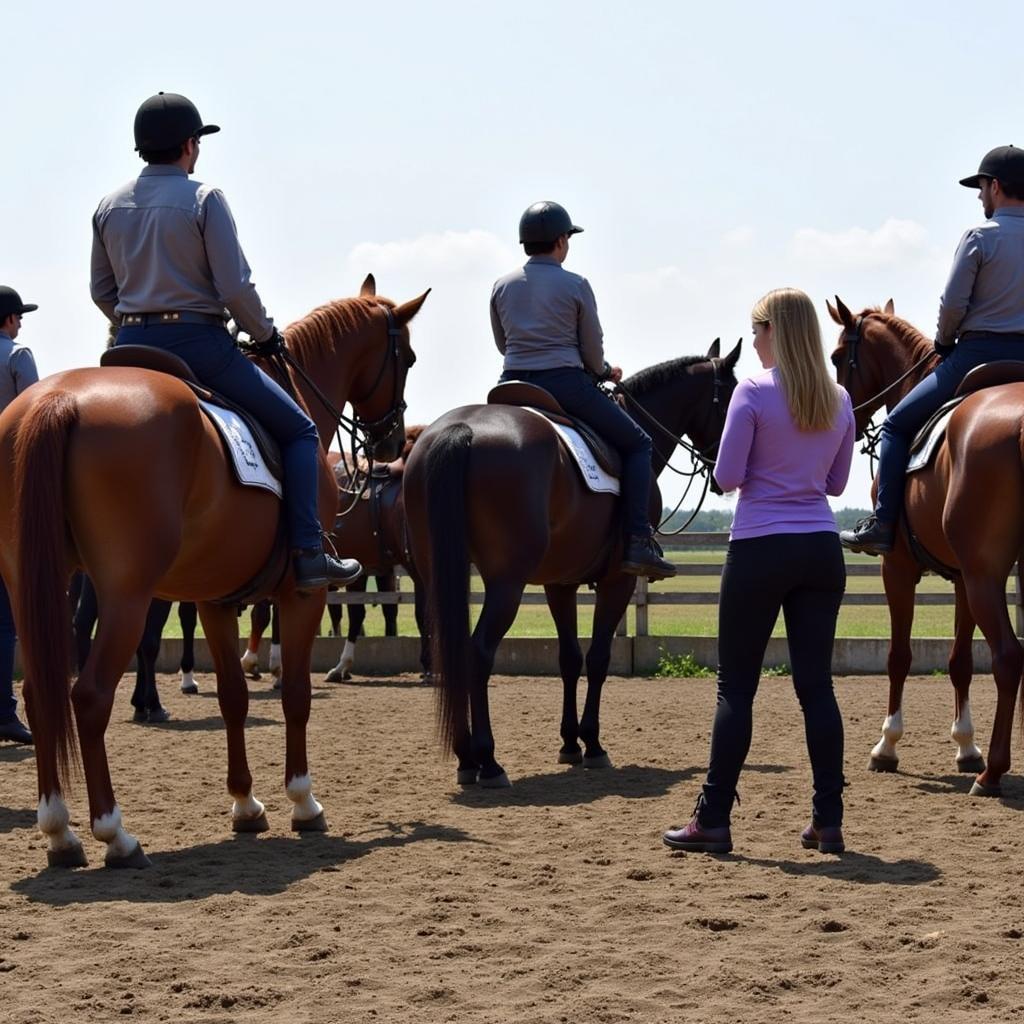 GWRHA members participating in a riding clinic