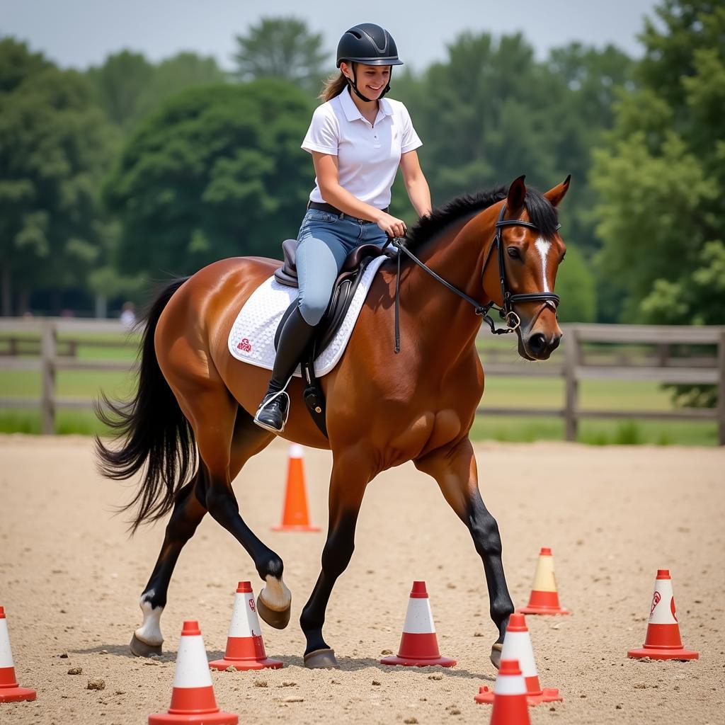 Training a horse for gymkhana