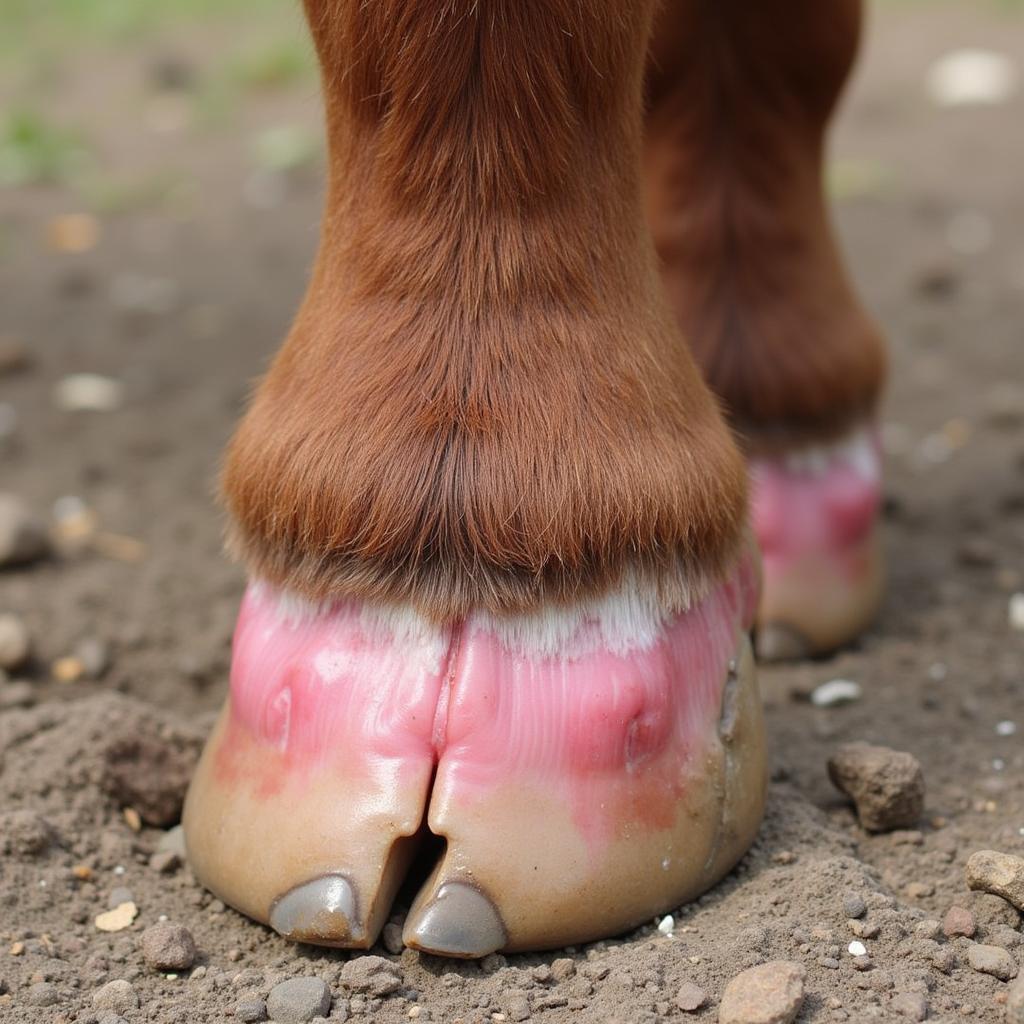 Healthy horse foot post-canker treatment