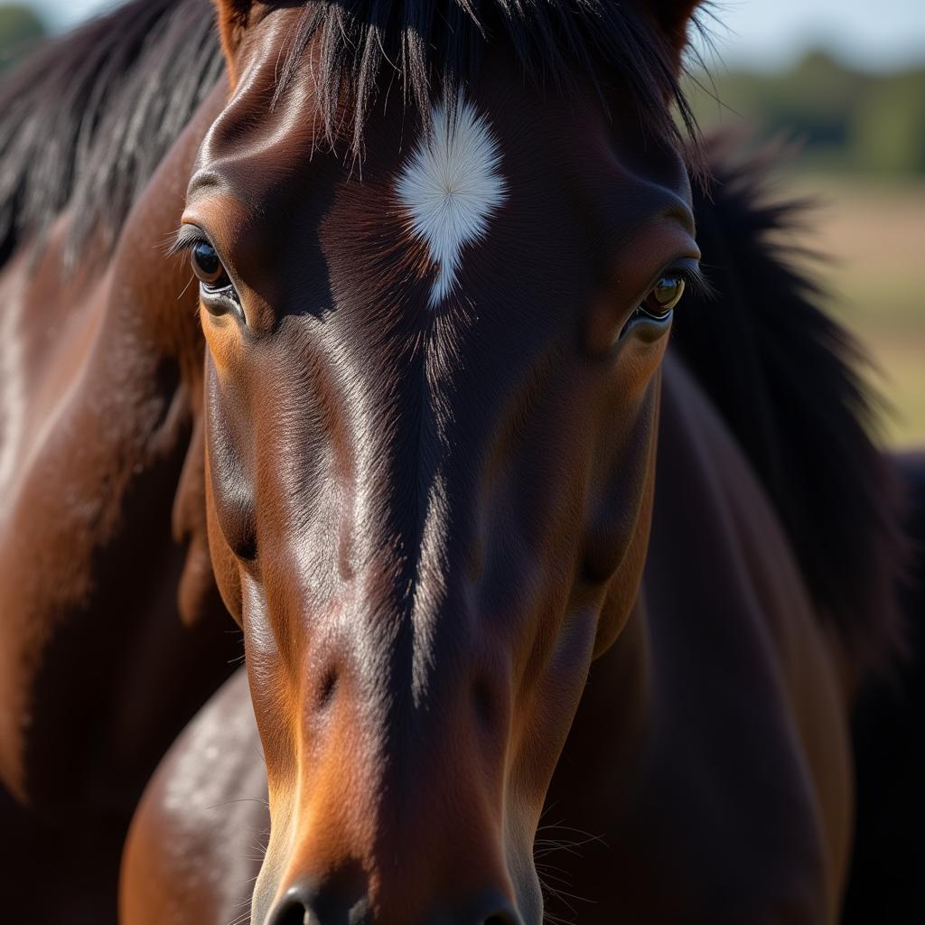 Healthy Horse with Shiny Coat