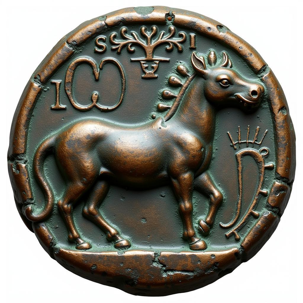 Ancient Coin Depicting Hippocampus