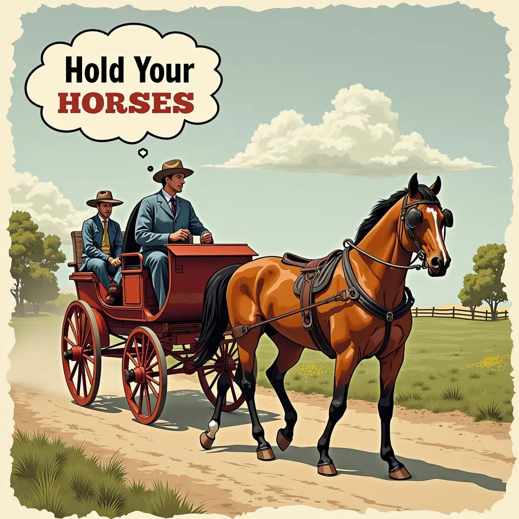 Origin of the phrase "Hold Your Horses"