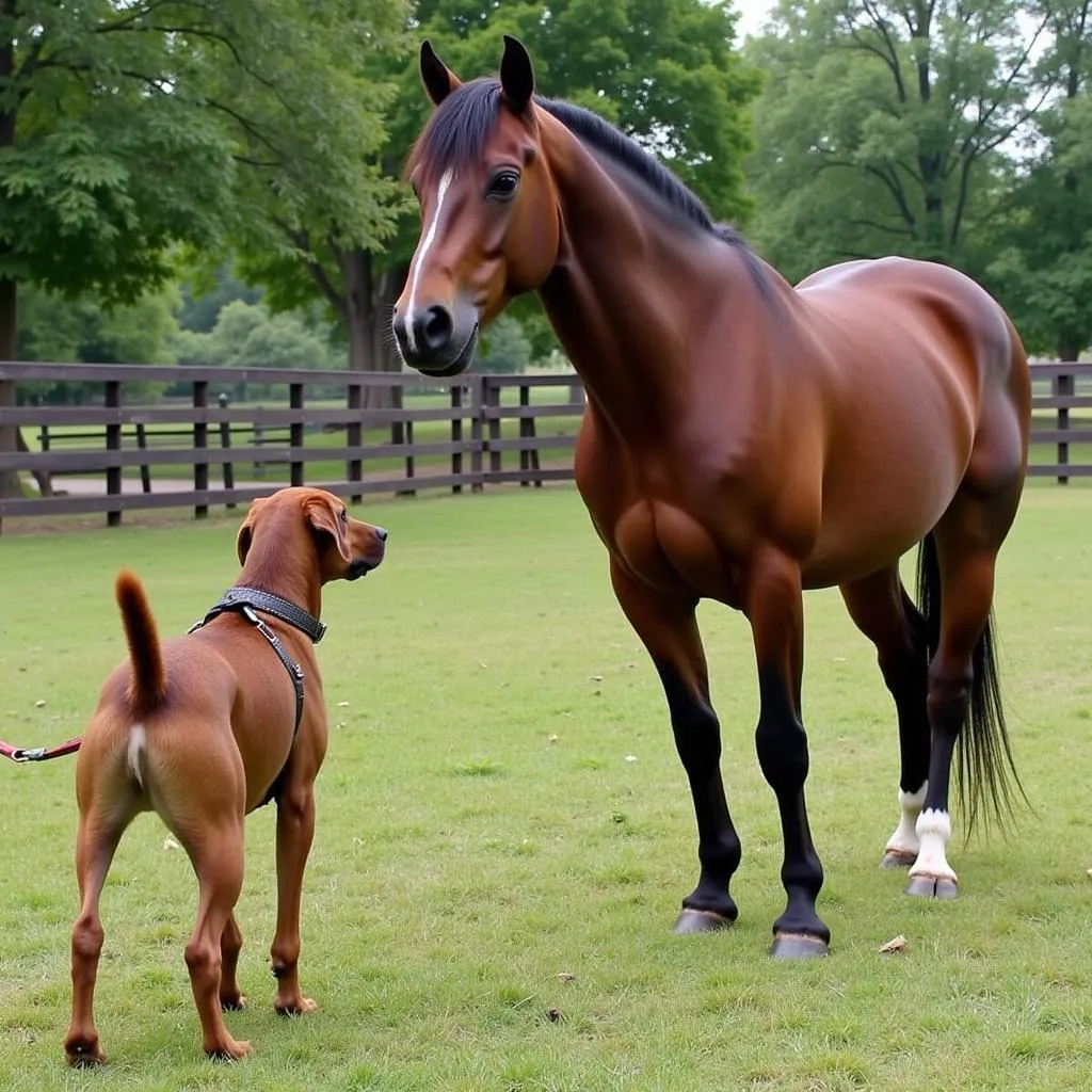 Horse and Dog First Meeting