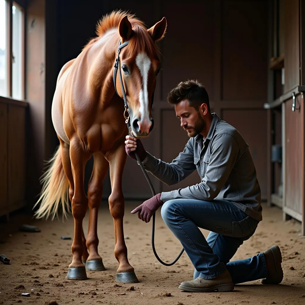 Horse and Farrier Interaction During Hoof Care